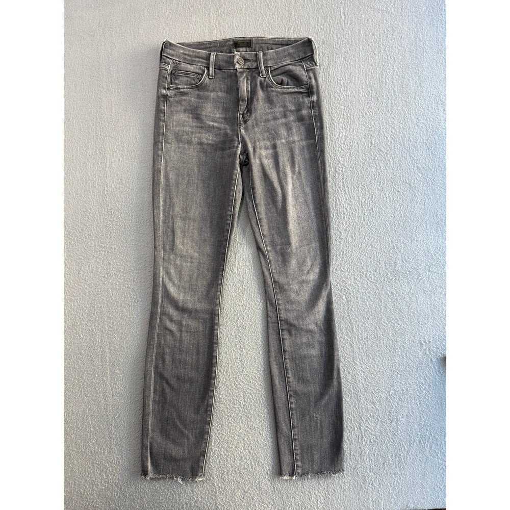 Mother The Looker Sacred Slit Grey Skinny Jeans Size 24 Frayed Hem Distressed